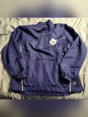 Toronto Maple Leafs NHL Hockey Reebok Pullover Windbreaker Men's Size Medium